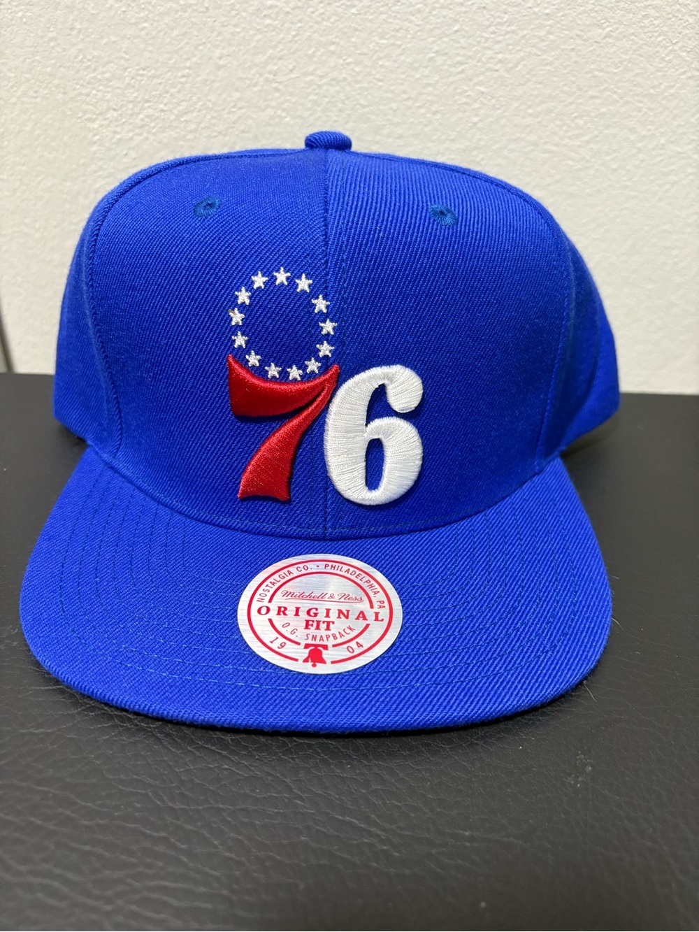 Mitchell & Ness Royal Blue Mens 76 Embroidered Snapback Hat New With Tags